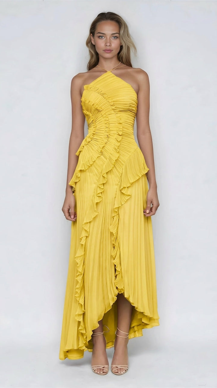 Isadora™ | Vestido Largo Asimétrico con Volantes