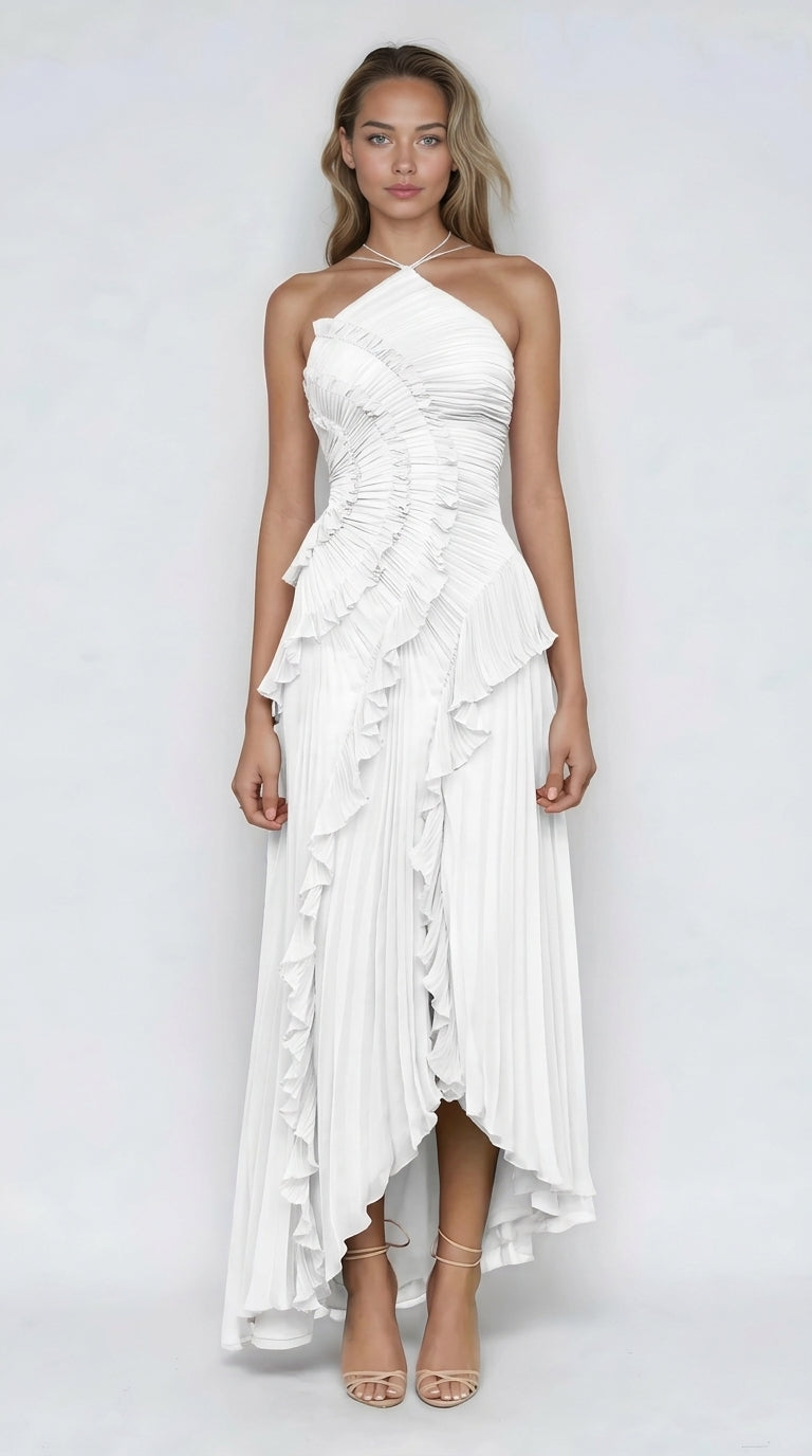 Isadora™ | Vestido Largo Asimétrico con Volantes