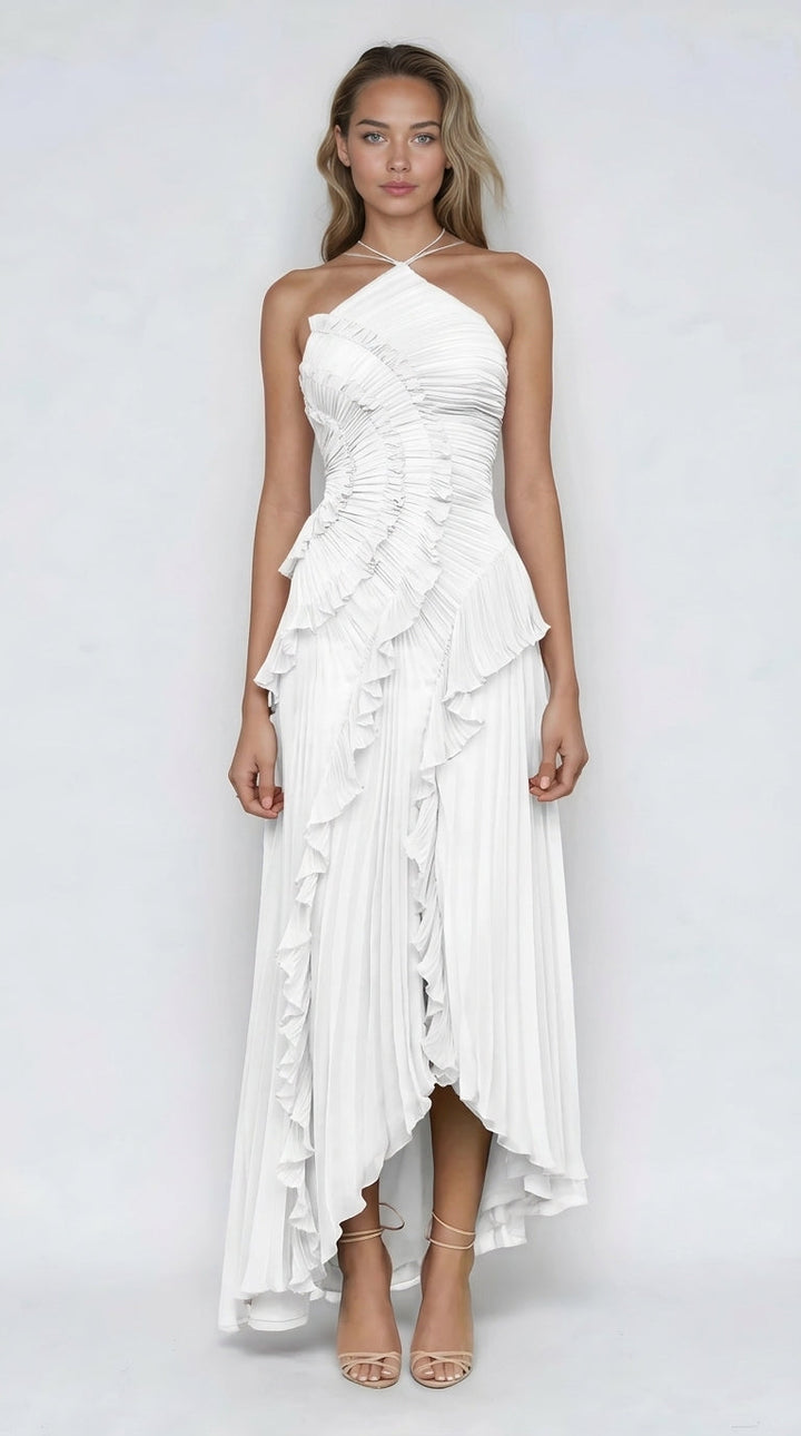 Isadora™ | Vestido Largo Asimétrico con Volantes