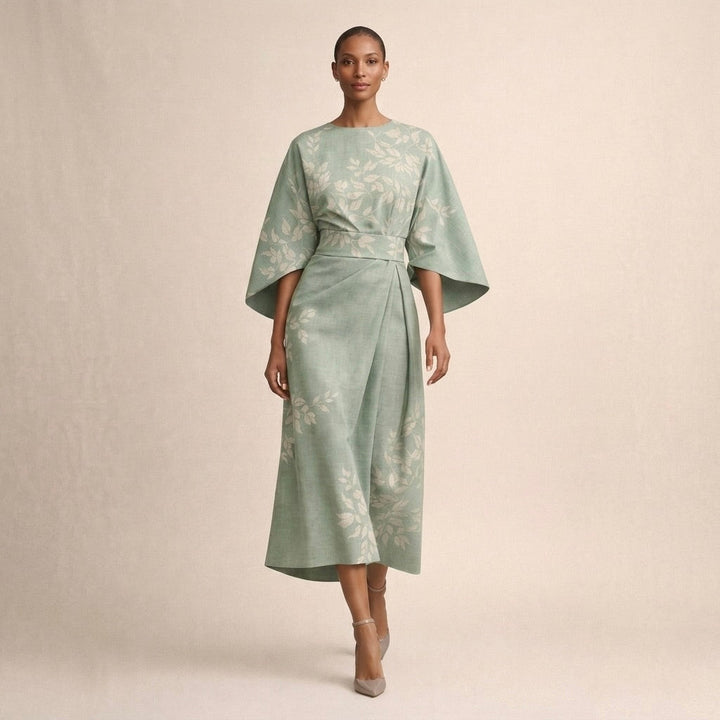 Marisol™ | Vestido Midi Floral con Manga Amplia