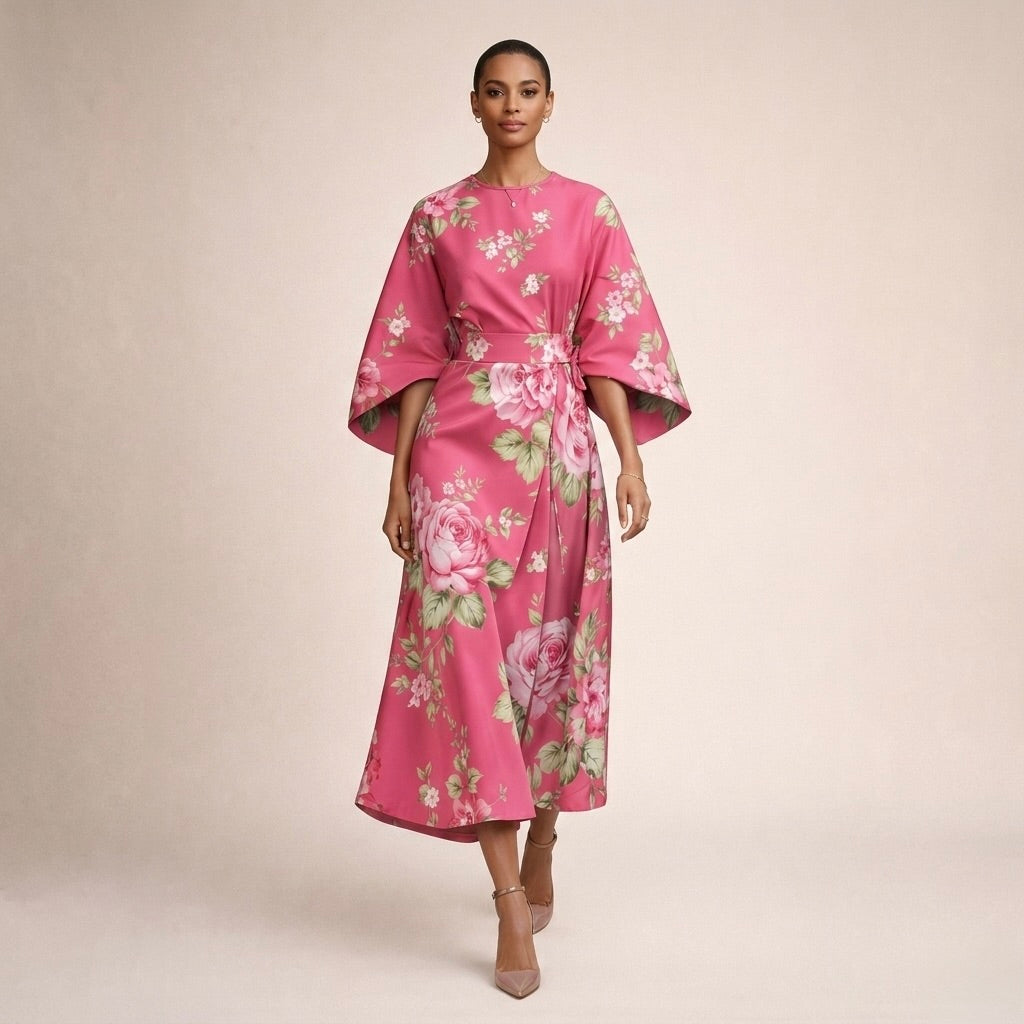 Marisol™ | Vestido Midi Floral con Manga Amplia